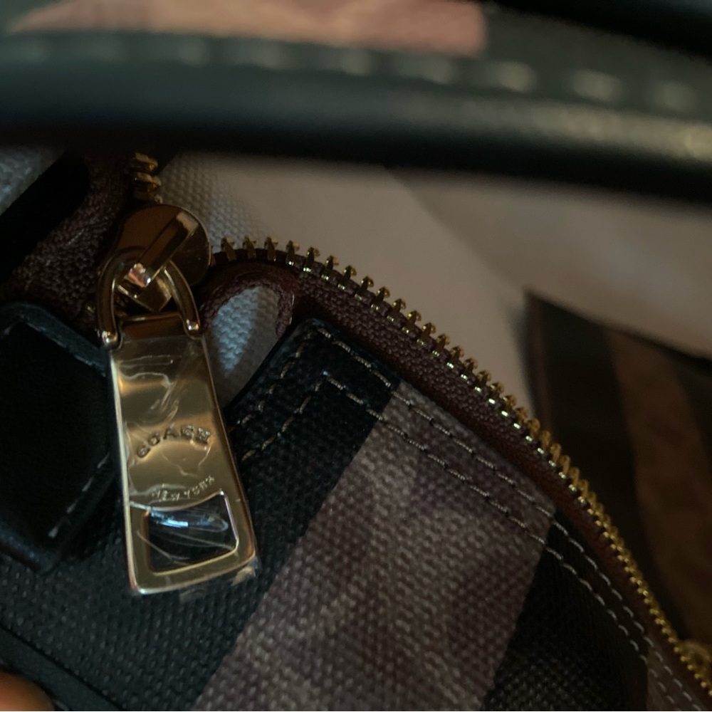 Coach Large City Tote Bag in Signature Canvas with Stripe. - Picture 9 of 11